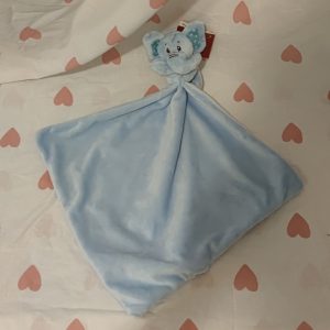 Plüss elefánt szundikendő – kék (egyedi névvel hímezve)